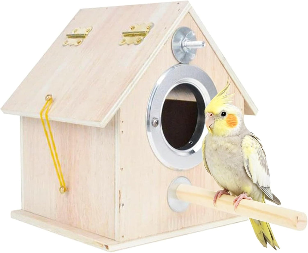 kathson Parakeet Nesting Box,Bird Nest House,Parrots Breeding Mating Hut,Cockatiel Nesting Box for Budgie,Lovebirds,Conure,Canary,Finch and Small Medium Birds (L: 7.87 * 7.08 * 5.9 inch)