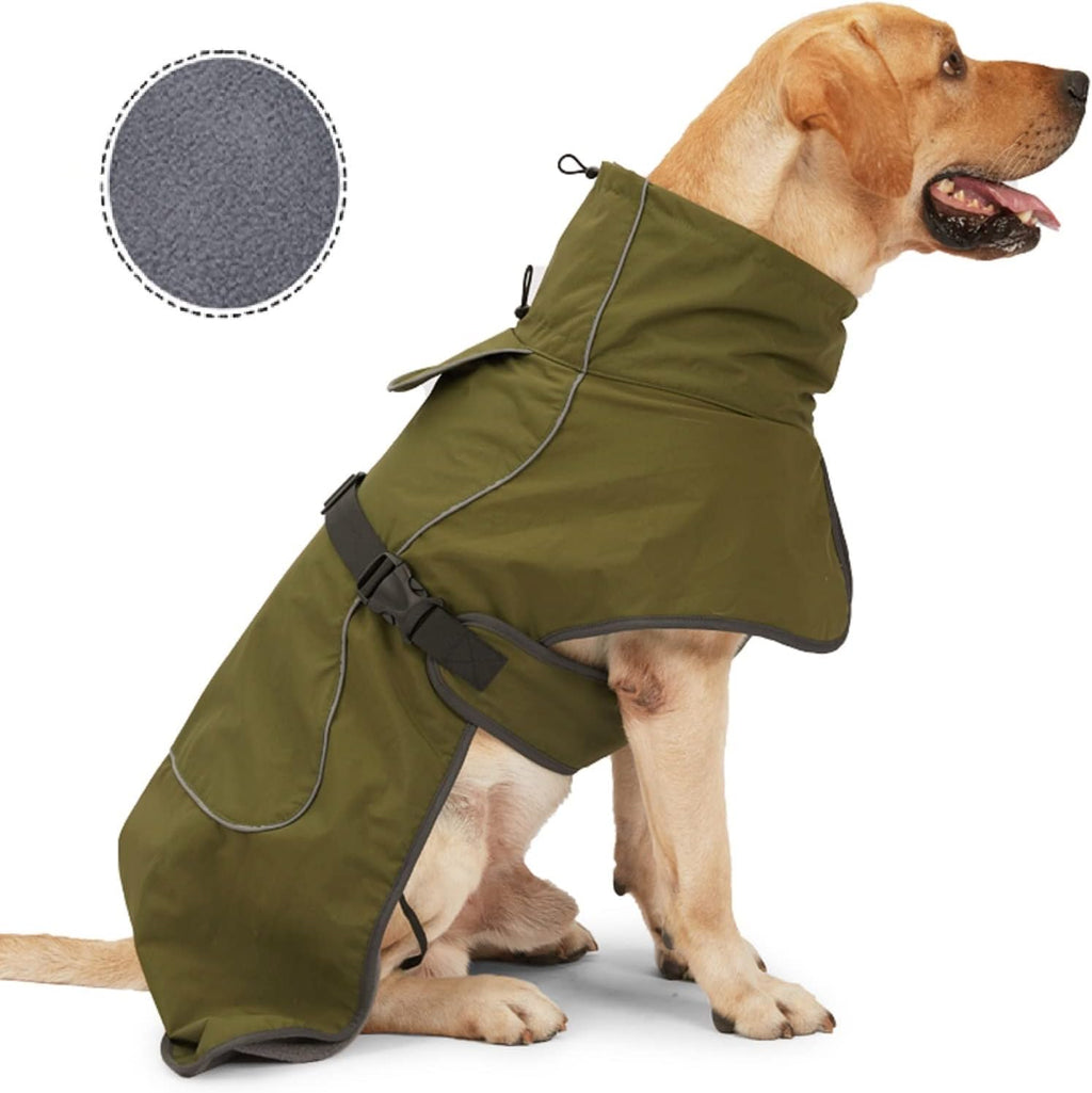 Dog Warm Coats - Windproof Dog Winter Outdoor Jackets Cold Weather Coats for Dog Waterproof Dog Raincoats with Hole for Dog Leash,BY L