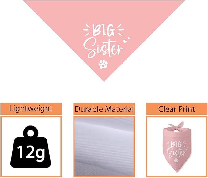Big Sister Dog Bandana Pregnancy Announcement Gender Reveal Baby Announcement - Image 3