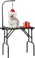 Yaheetech 32-inch Portable Pet Dog Grooming Table w/arm/Noose Black