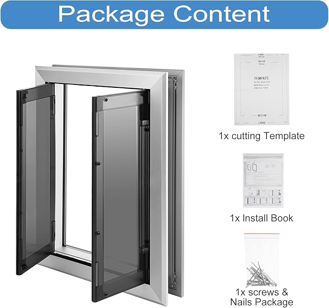 Large Dog Door, Aluminum Frame Doggy Door, Weatherproof Dogs Doors - Image 7