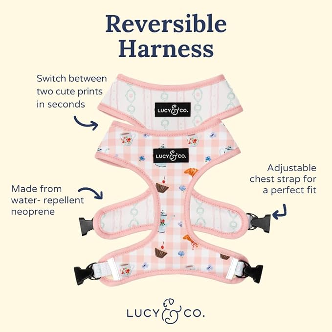Lucy & Co. Sipping Slowly Reversible Dog Harness, Adjustable Comfort Fit - Image 3