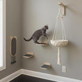 Modern Cat Wall Furniture Set – 5-Piece Hanging Shelves by Unknown