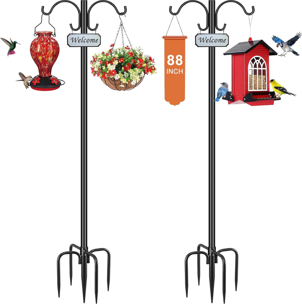 Squirrel Proof Bird Feeder & Double Shepherd Hook for Outdoor