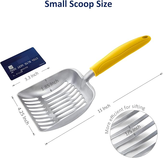 WePet Cat Litter Scoop, Aluminum Alloy Sifter, Kitty Metal Scooper, Deep Shovel - Image 2