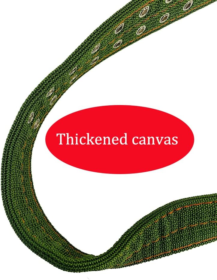 Cattle Collar Adjustable Sheep Neck Strap Thick Canvas Four-Layer Nylon Thickened Collar with 2-Rows Metal Buckle and Ring Metal Buckle Traction Chain for Farm Animals Pets (29.5"~45.2")