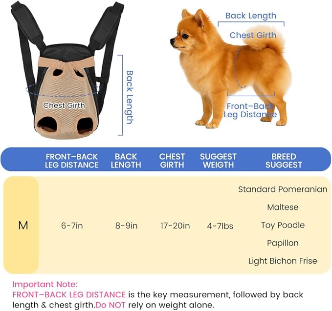 Dog Backpack Carrier, Adjustable Pet Front Carriers, Legs Out Carrying Sling - Image 2