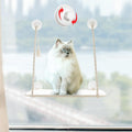 Mkono Cat Window Perch Macrame Boho Cat Hammock Wall Mounted Cat Bed for Indoor Cat, Pet Resting Seat Safety Space Saving Cat Shelves with Screw Suction Cups