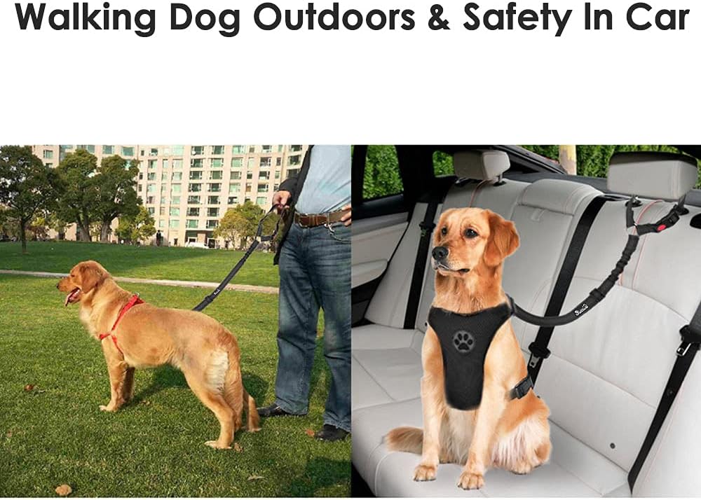 Lukovee Dog Car Seat Belt, 2 Pack, Headrest Restraint, Headrest