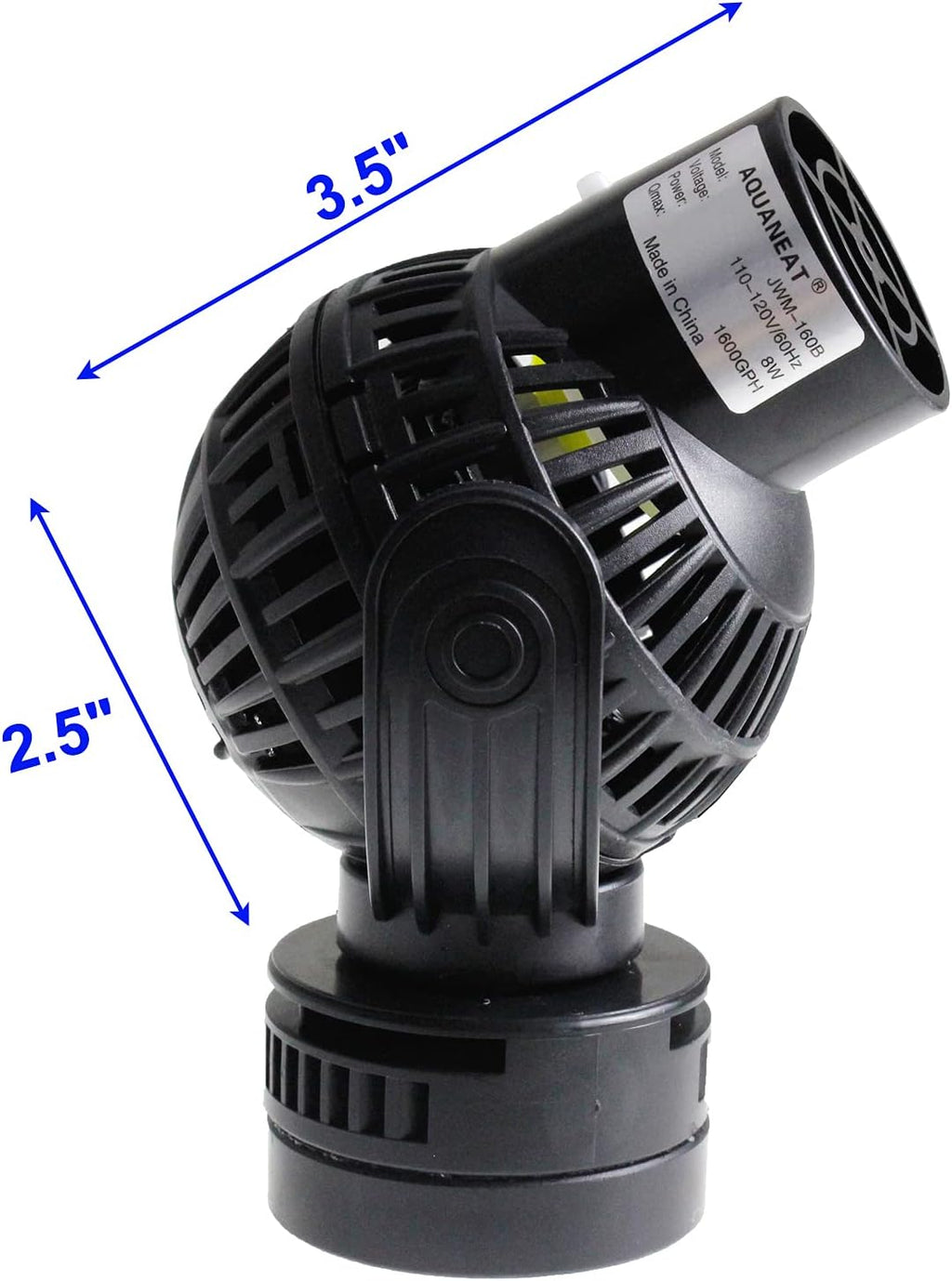 AQUANEAT Aquarium Wavemaker Circulation Pump, 1600GPH Fish Tank Powerhead, Submersible Water Pump, Magnetic Base