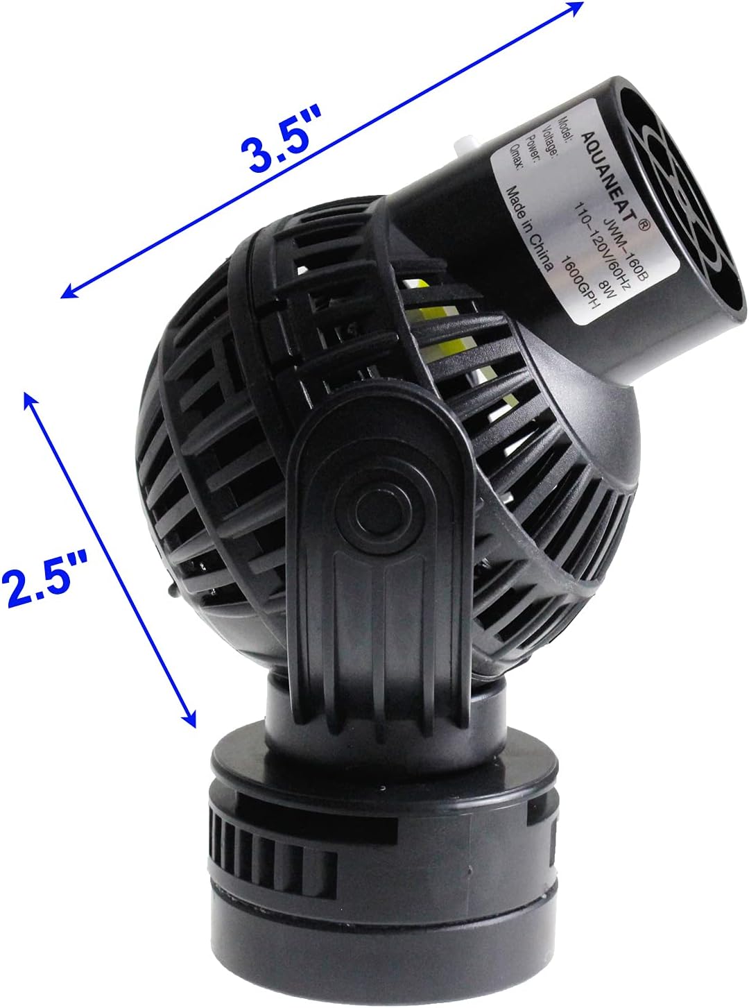 AQUANEAT Aquarium Wavemaker Circulation Pump, 1600GPH Fish Tank Powerhead, Submersible Water Pump, Magnetic Base