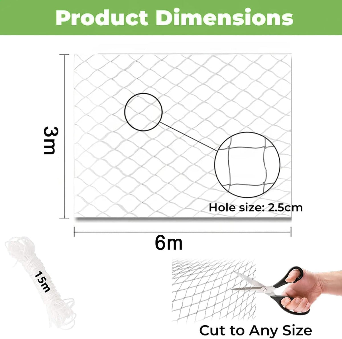 Cat Netting Balcony Netting for Pets(3 * 6m) Anti-Fall Fence Net Dog Fence Nets Transparent Nylon Pet Mesh Fence Balcony Safety Net for Patio, Balcony, Rail, Stairs, Terraces