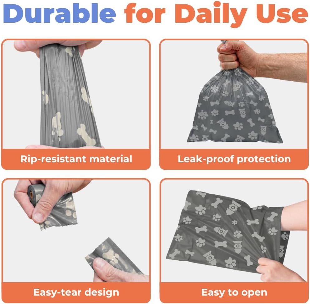 Best Pet Supplies Poop Bags for Dogs - Gray, 240 Count