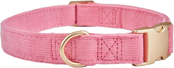 Soft Cotton Dog Collar with Metal Buckle Adjustable Heavy Duty Comfy Corduroy - Image 5