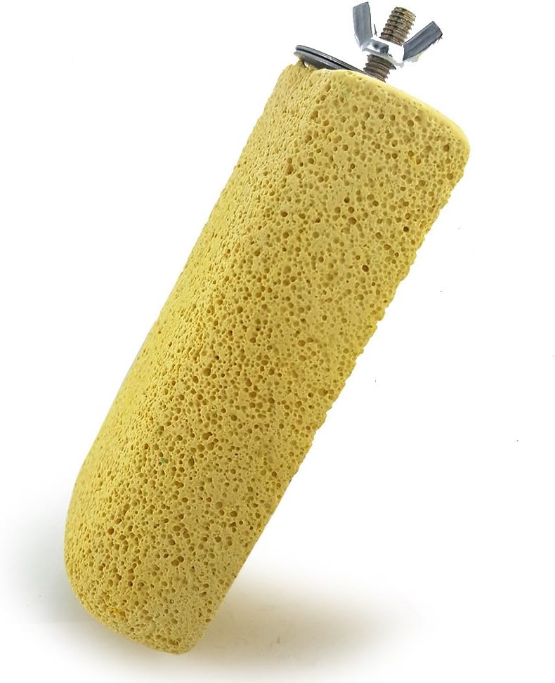 Litewoo Lava Shaped Pumice Ledge Birds Rats Chinchillas Toys, Artificial Teeth Beak Grinding Stone for Bird, Parrots, Hamsters, Totoro and Rabbits, Easy Installation, Random Color （5.1"x 2.75"x 1.2"）