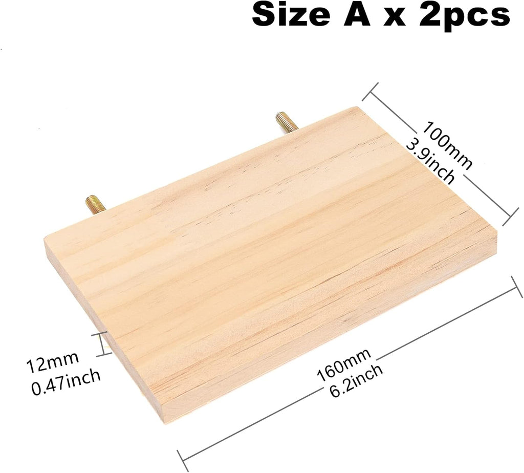 4Pcs Pet Wooden Platform Stand Rectangular Springboard Toy for Hamster