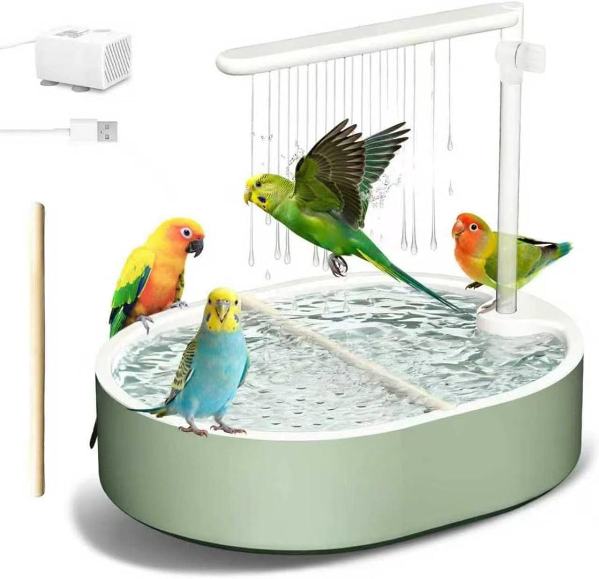 Bird Bath, Parrot Bathtub, Automatic Parrot Shower Bath with Pump