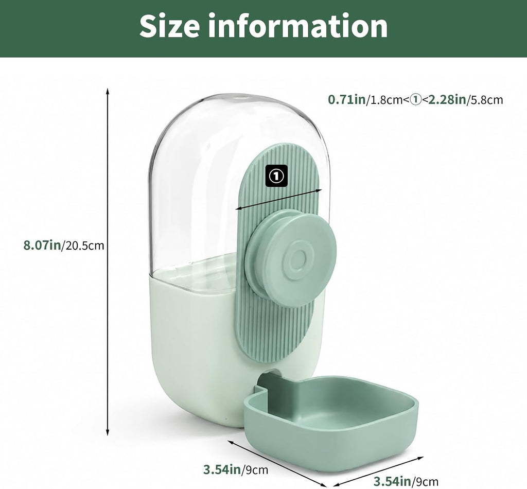 Hanging Self‑Flowing Pet Water Dispenser, 800ml Automatic Rabbit Water Bowl