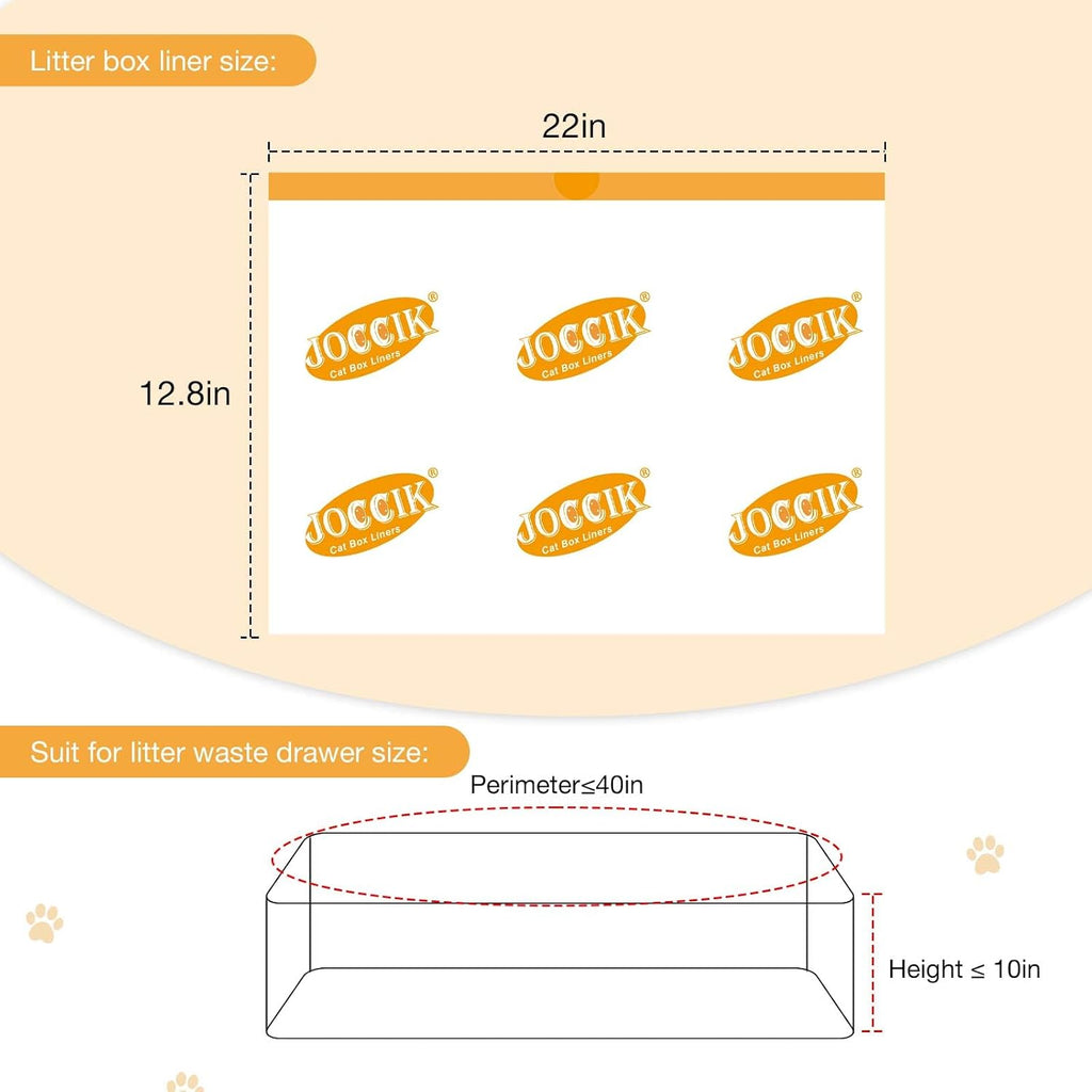 Cat Litter Bags for Automatic Litter Box Liners Compatible with MeoW SC01/C02/LR01, Waste Bags for X & MAX, 22" x 12.8" 100 Count