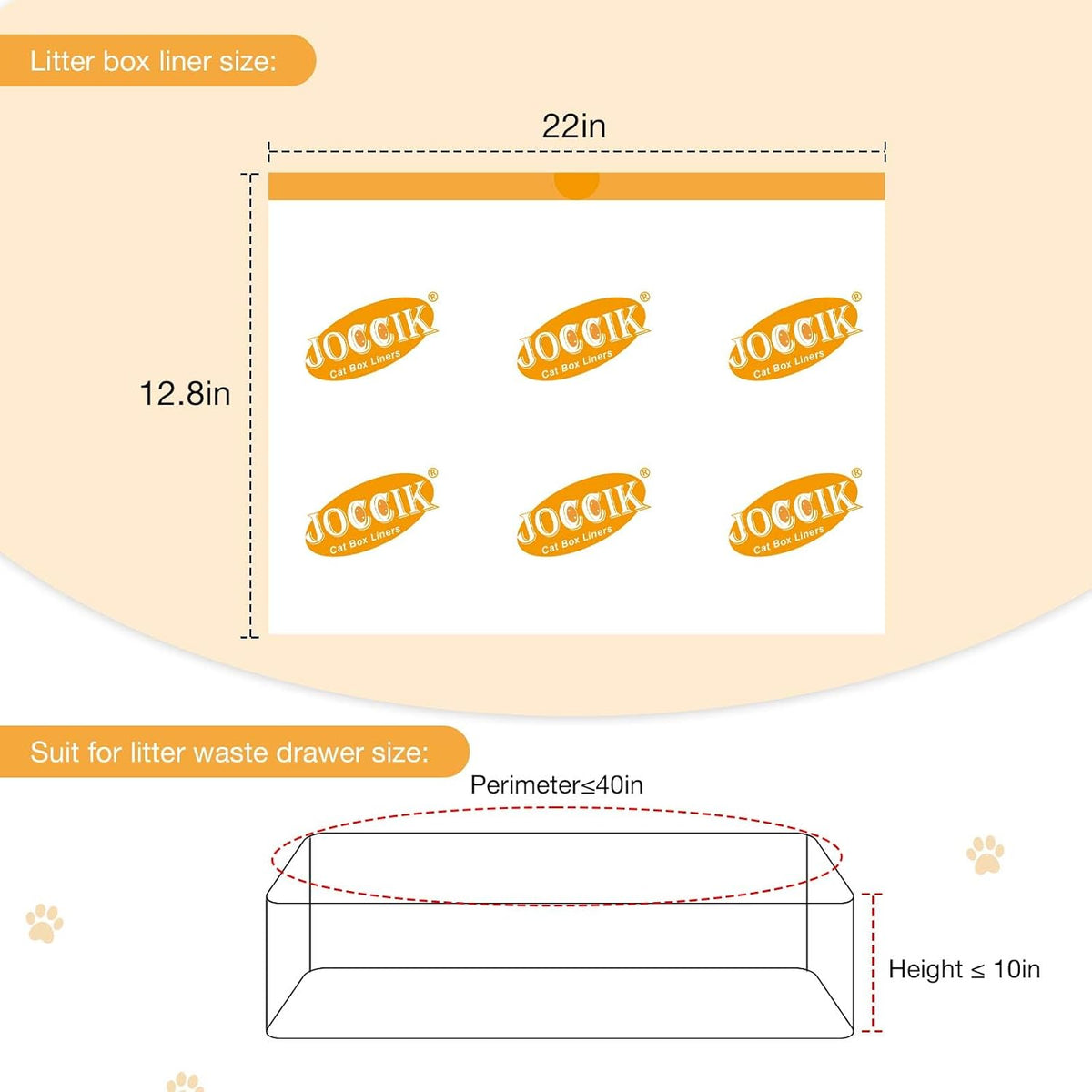 Cat Litter Bags for Automatic Litter Box Liners Compatible with MeoW SC01/C02/LR01, Waste Bags for X & MAX, 22" x 12.8" 100 Count