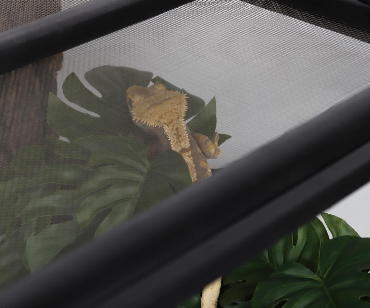 2Pack Reptile Plants for Terrarium, Fake Monstera with Suction Cups