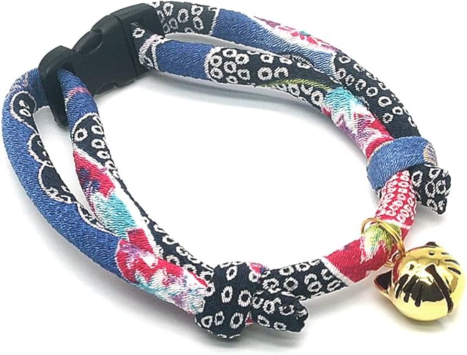 PetSoKoo Cat Collar with Kitty Face Bell. Cute Japan Chirimen Kitten Collar. - Image 2