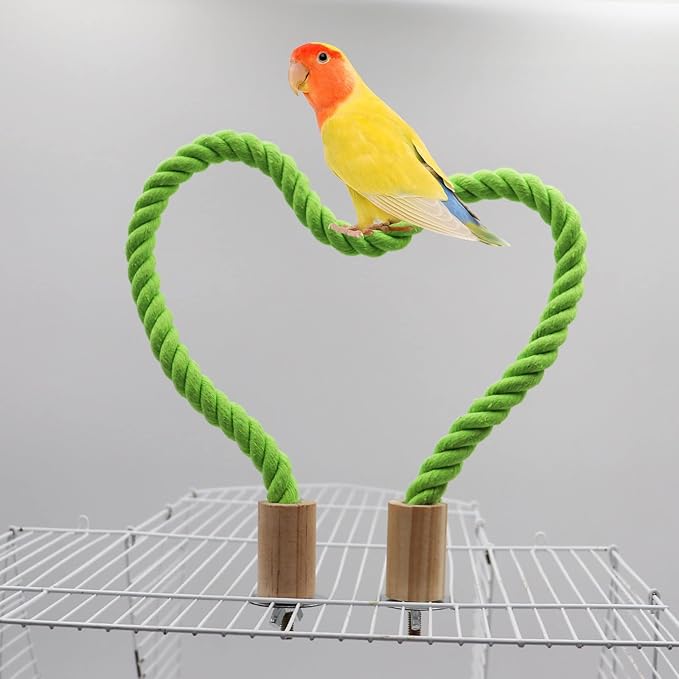 2 Pack Bird Hemp Rope Perch Swing, Bird Cage Stand Pole Accessories, Paw - Image 5