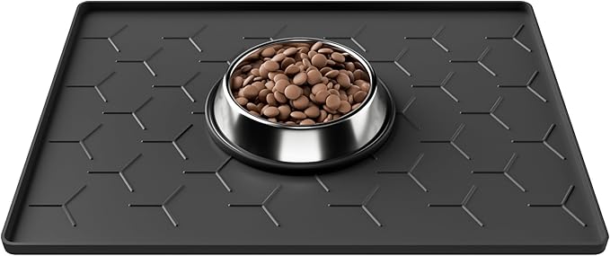 Pieviev 16''x12'' Dog Cat Food Bowl Mat, Silicone Waterproof Food Grade Pet by Pieviev