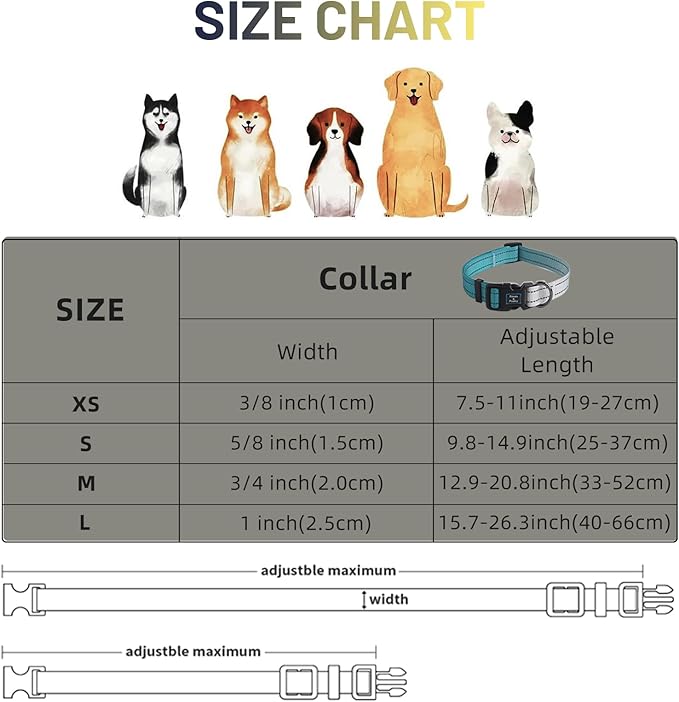Roses&Poetry Dog Collars for Medium Dogs, Adjustable Durable Pet Collars for - Image 7