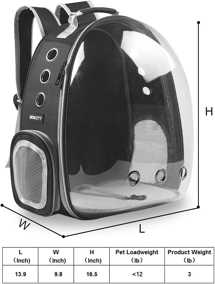 Cat Backpack Carrier Breathable Pet Travel Bag for Cats Dogs Bunny