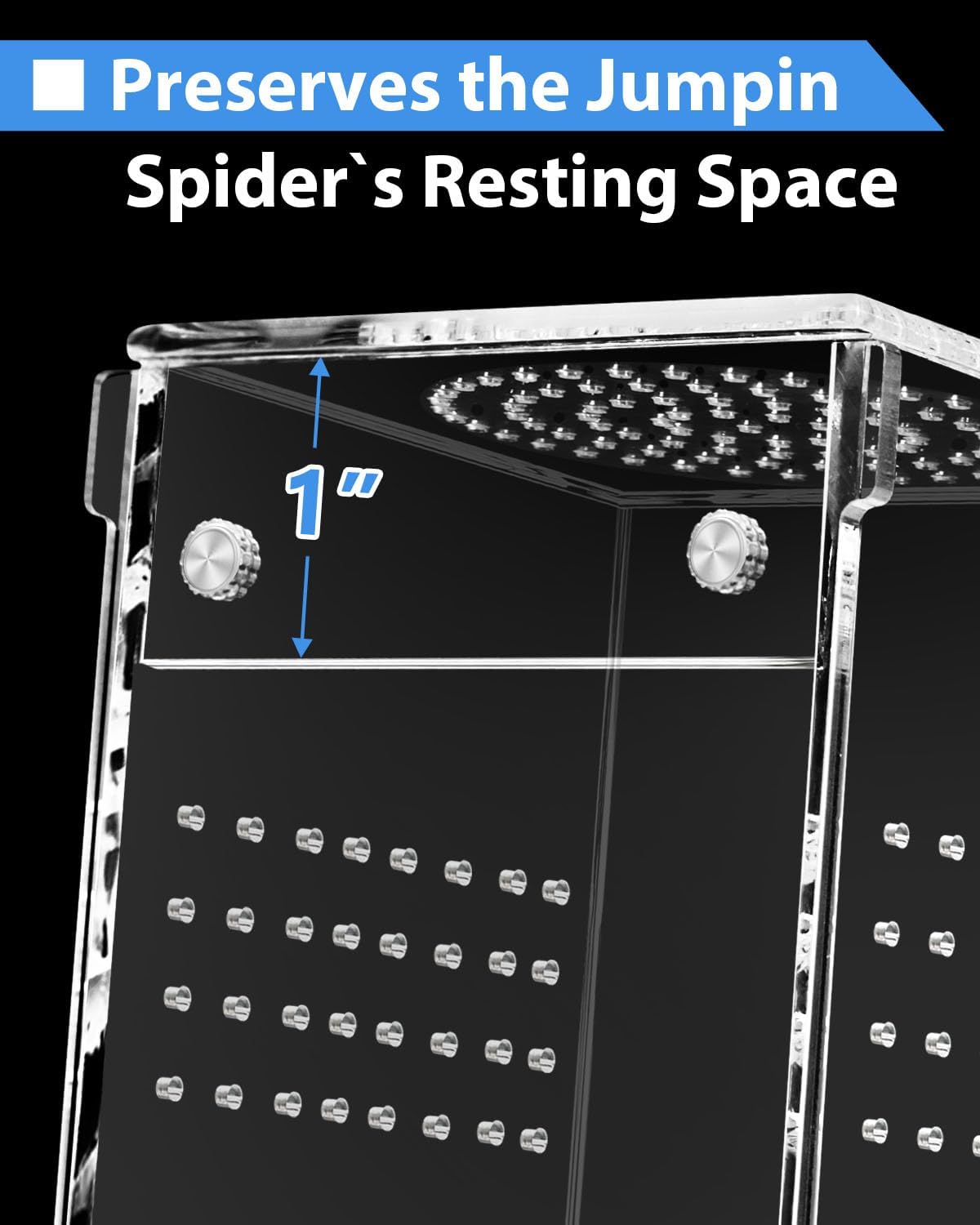 Jumping Spider Enclosure - 3x3x6 Inch Mini Tarantula Enclosure, Small Jumping Spider Accessories terrarium, Acrylic Full Transparency Child Play Tortoise Enclosure, Bug Terrarium, Spider Terrarium