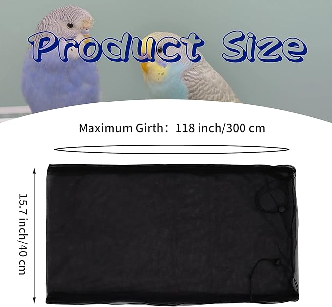 Daoeny Large Bird Cage Cover, Bird Cage Seed Catcher, Adjustable Soft Airy - Image 3