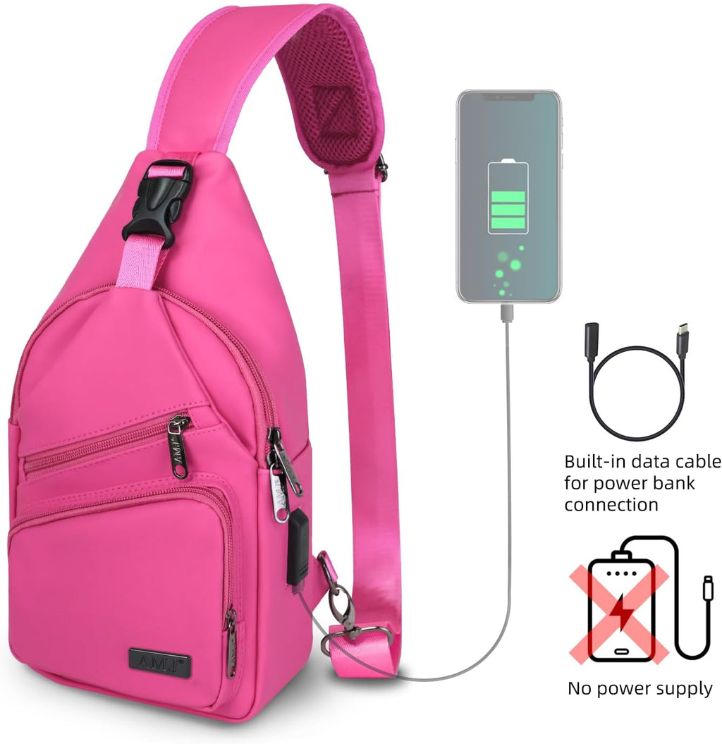 Crossbody Sling Bag Men, Casual Shoulder Backpack, Chest Daypack Satchel for Hiking Travel
