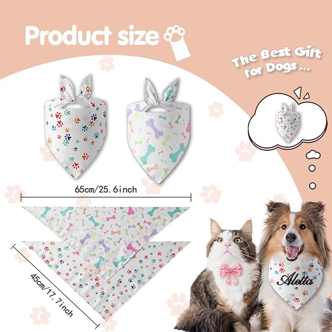 Personalized Dog Bandana Easter Custom Pet Scarf - Image 3