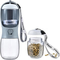 Dog Water Bottle with Food Container, Travel Puppy Water Bowl, Portable Pet by Cibaabo