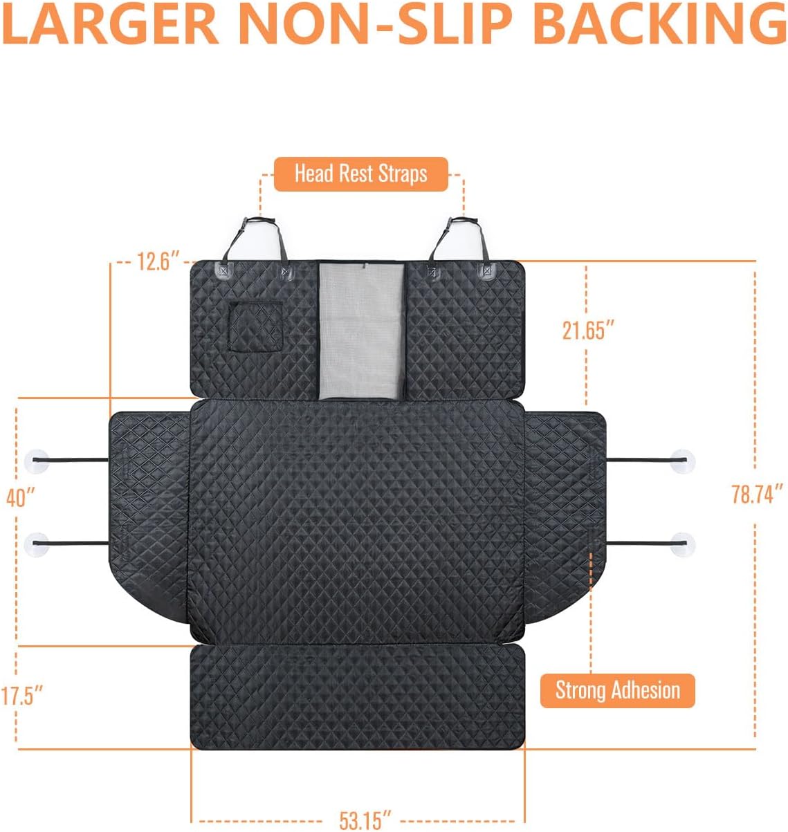 PETICON SUV Cargo Liner for Dogs, Trunk Cover with Mesh Window for Pet View