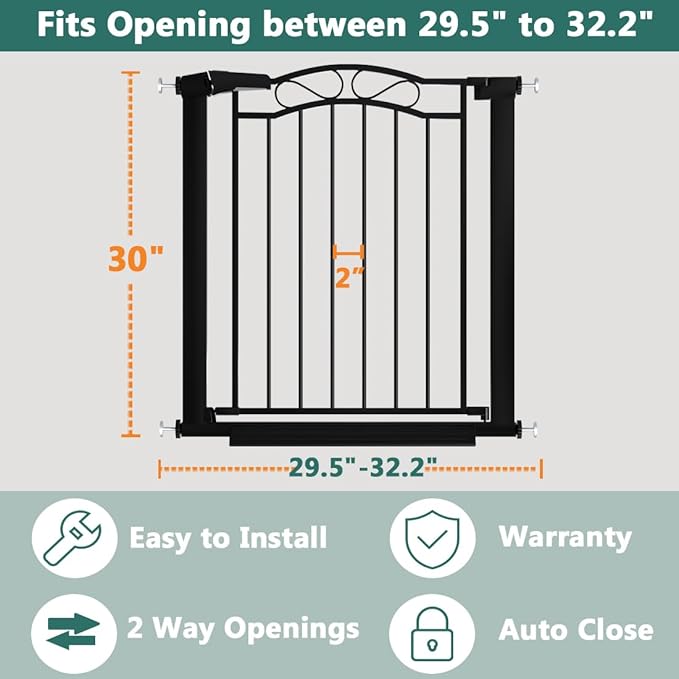 Fairy Baby 29.53"-32.28" Wide Baby Gate - Image 2
