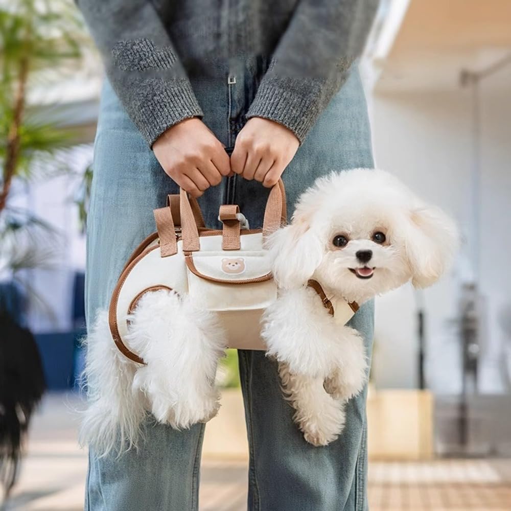 Adjustable Pet Sling Carrier - Breathable Oxford Shoulder Strap Harness, Portable Travel Support with 59-Inch Leash for Small Medium Dogs Cats (Large)