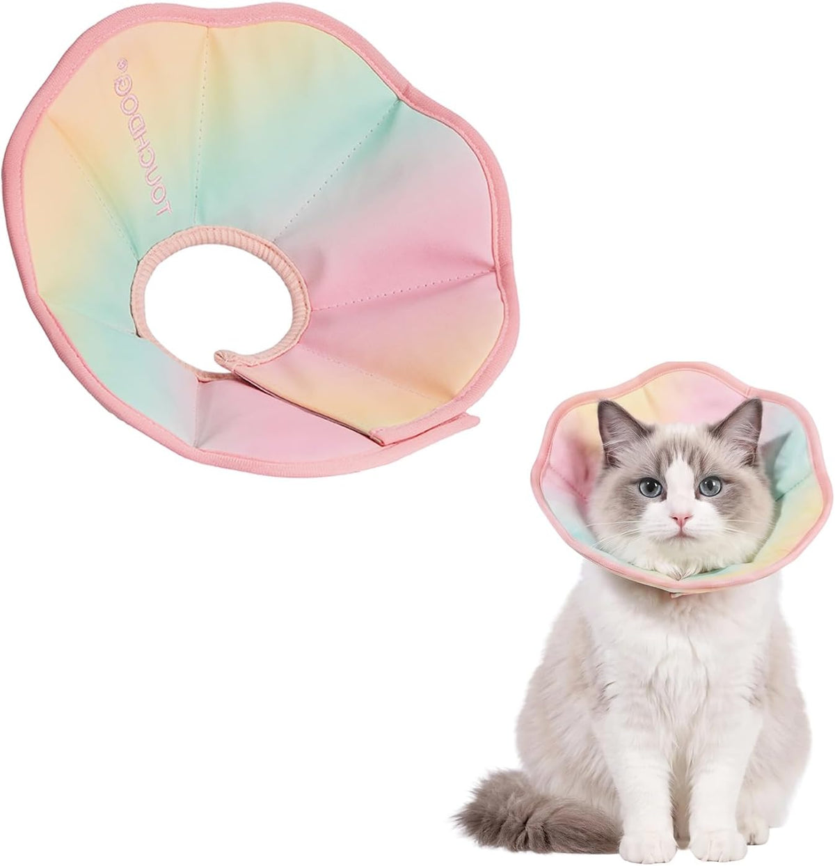 Touchdog Soft Cat Cone Collar, Waterproof Recovery E-Collar, Lightweight