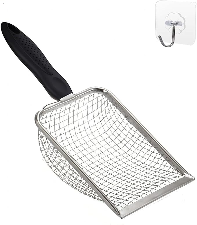 Cat Litter Scooper with Holder, Sturdy Litter Cleaner Corner Shovel, Stainless by Unknown