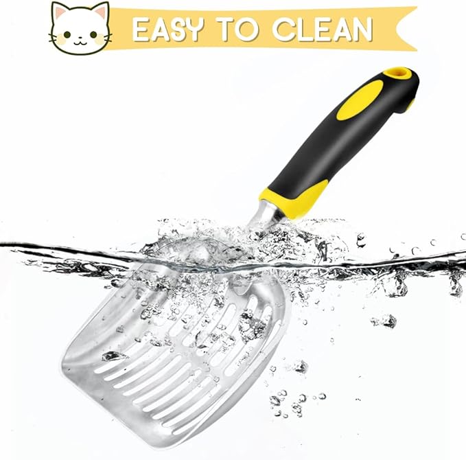 Cat Litter Scoop, Metal Cat Scooper, Rubber Handle Scoop, Sifting Shovel – - Image 5