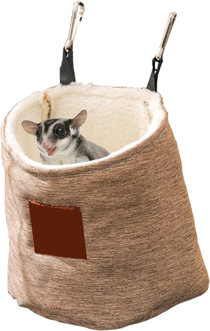 Sugar Glider Hanging Sleeping Pouch, Warm Soft Bed for Small Pets