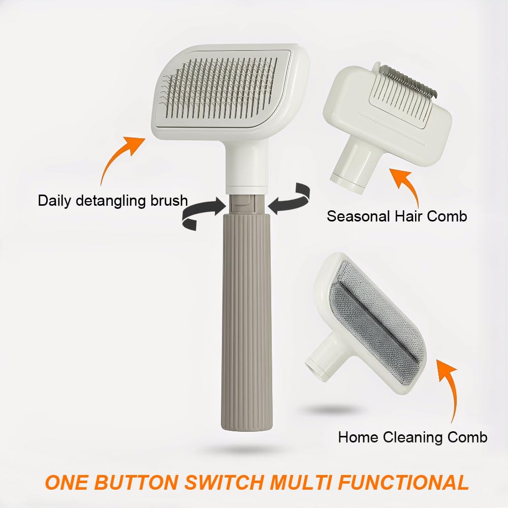 3 in 1 Self-Cleaning Pet Grooming Brush Set for Dogs & Cats