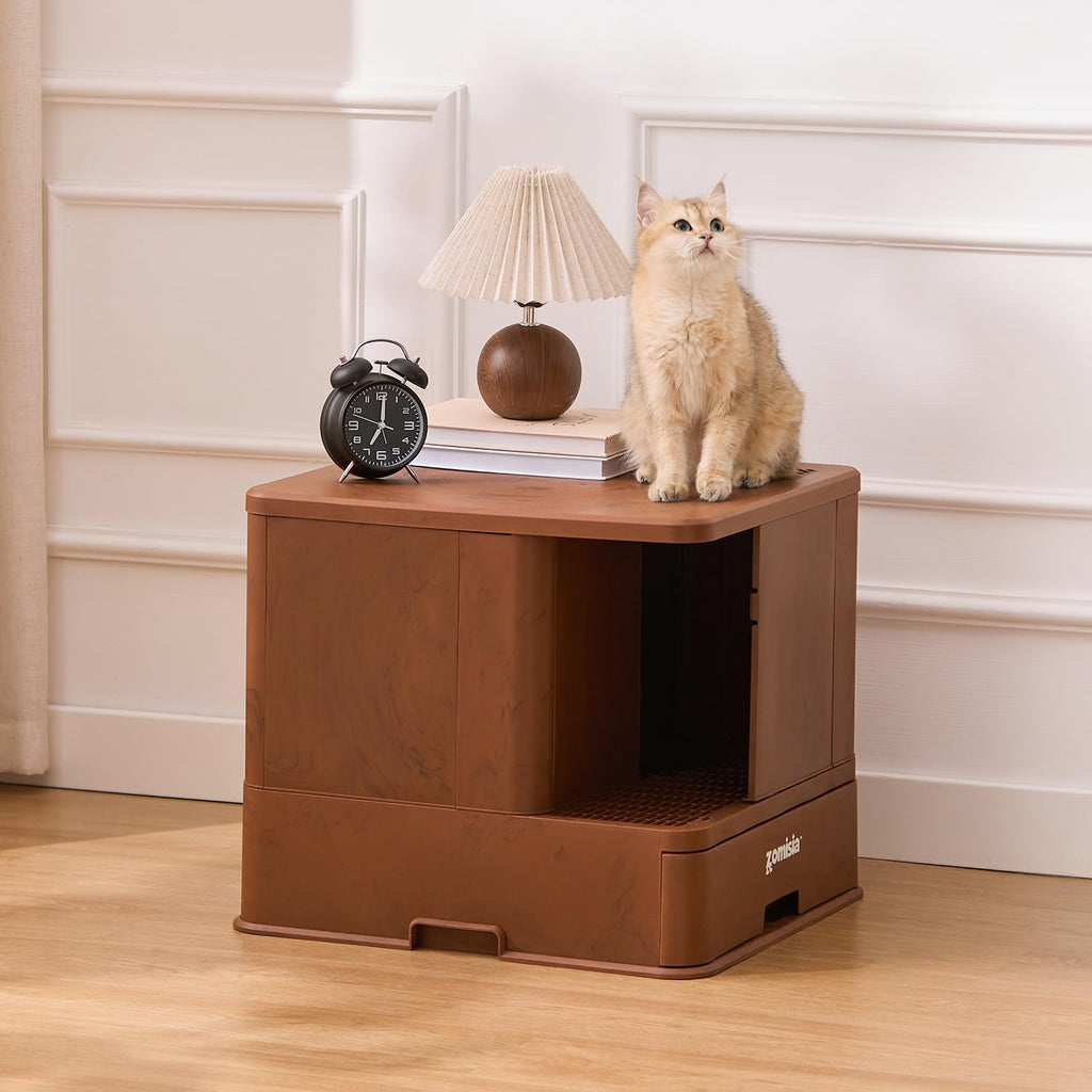 Extra Large Cat Litter Box with Drawer, Hidden Litter Box Enclosure