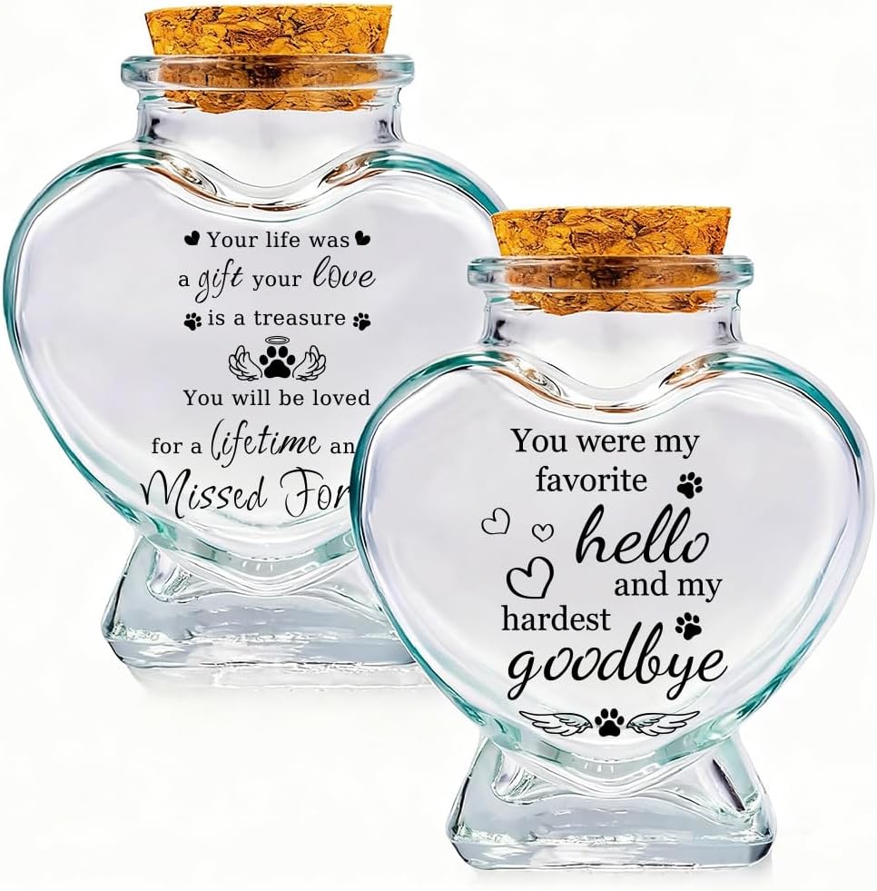 2Pcs 2 Styles Pet Fur Keepsake Bottle 2.95" x 2.48" Bird Design