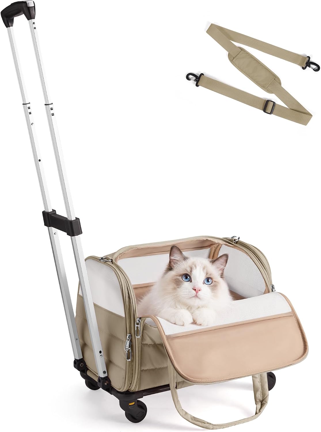 BAGSMART Cat Carrier Soft-Sided Puffy Quilted Collapsible Pet Travel Bag