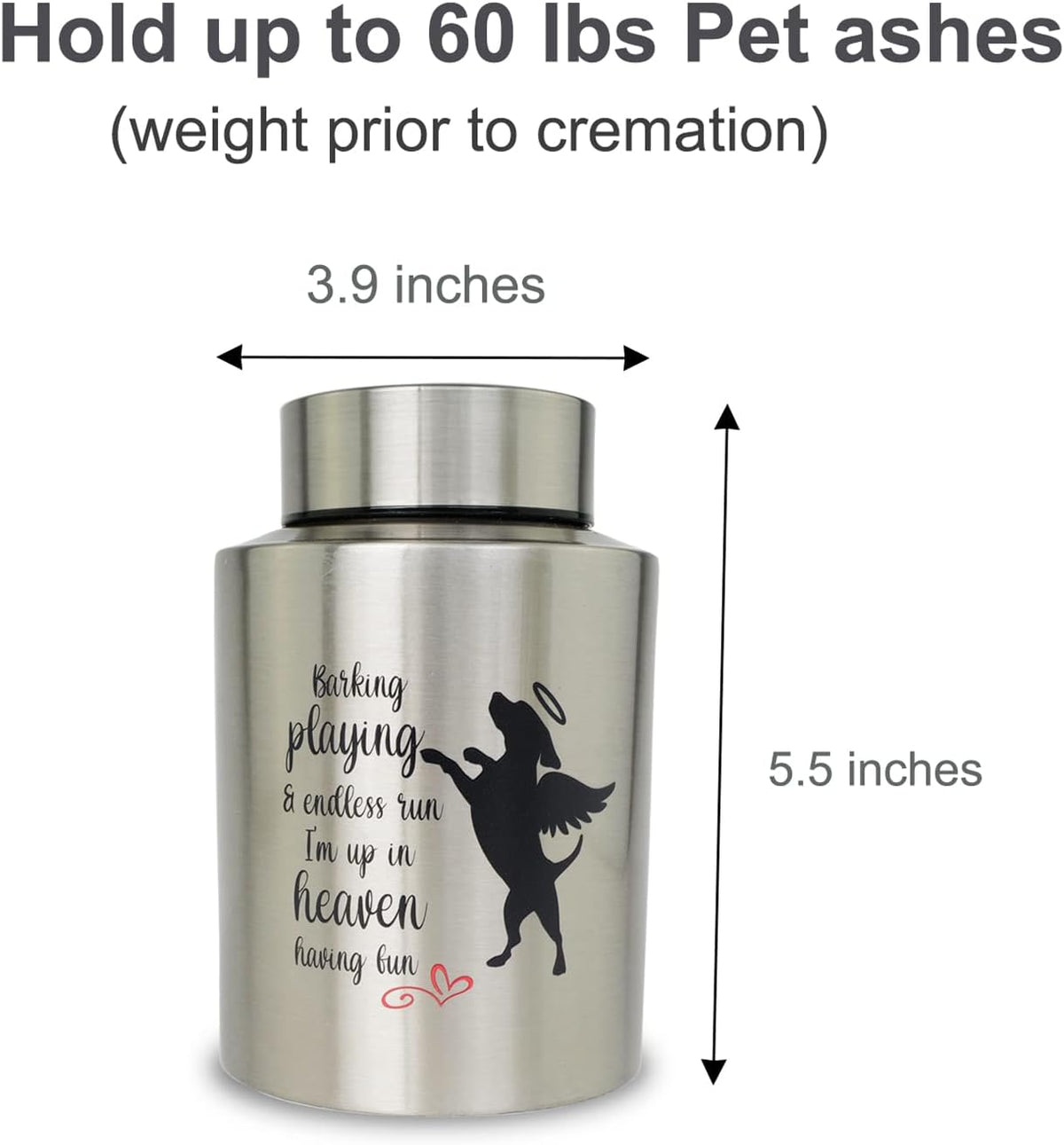 Small Dog Urn for Ashes, for Pet Cremation Keepsake