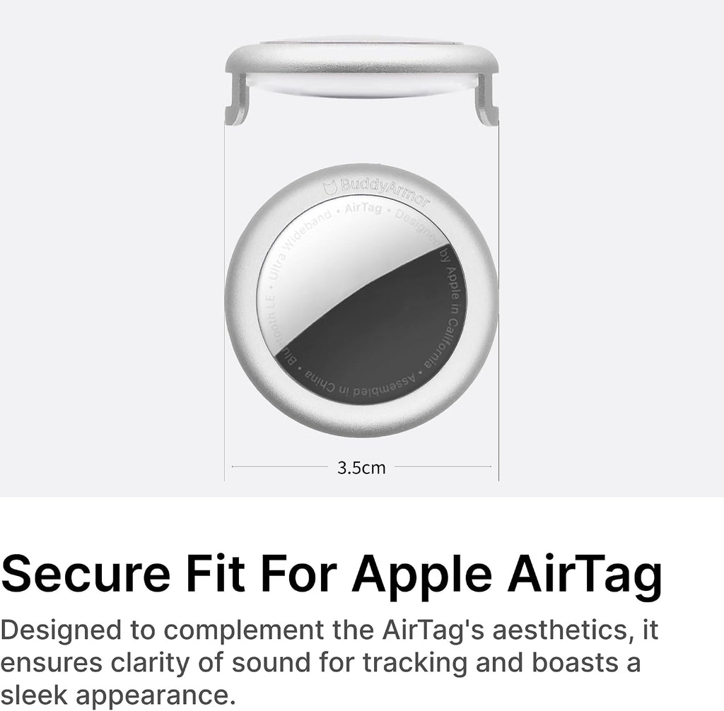 Pet Holder for Airtag Collar - Secure Fit for Airtag Case for Cat Dog Collars, No Dangling, Lightweight Anodized Aluminium for Airtag Holder for 0.4/0.6 inch Collar (Linen, S)