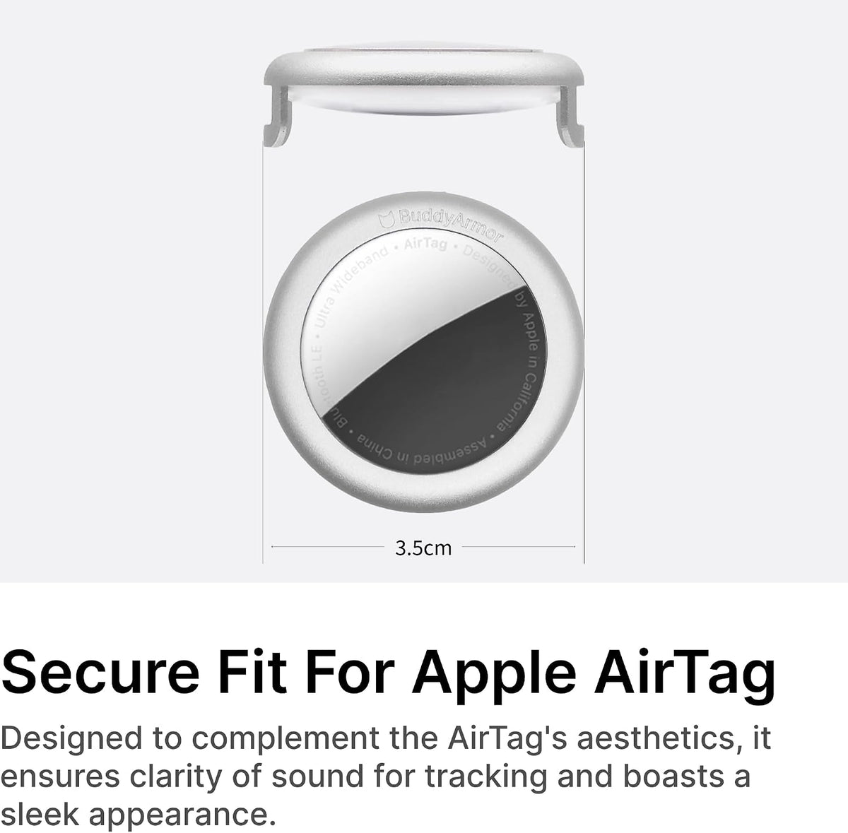 Pet Holder for Airtag Collar - Secure Fit for Airtag Case for Cat Dog Collars, No Dangling, Lightweight Anodized Aluminium for Airtag Holder for 0.4/0.6 inch Collar (Linen, S)