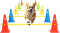 Dog Jump Agility Training Set Puppy Agility Training Hurdle 10 Cones & 5 Poles by plzzree
